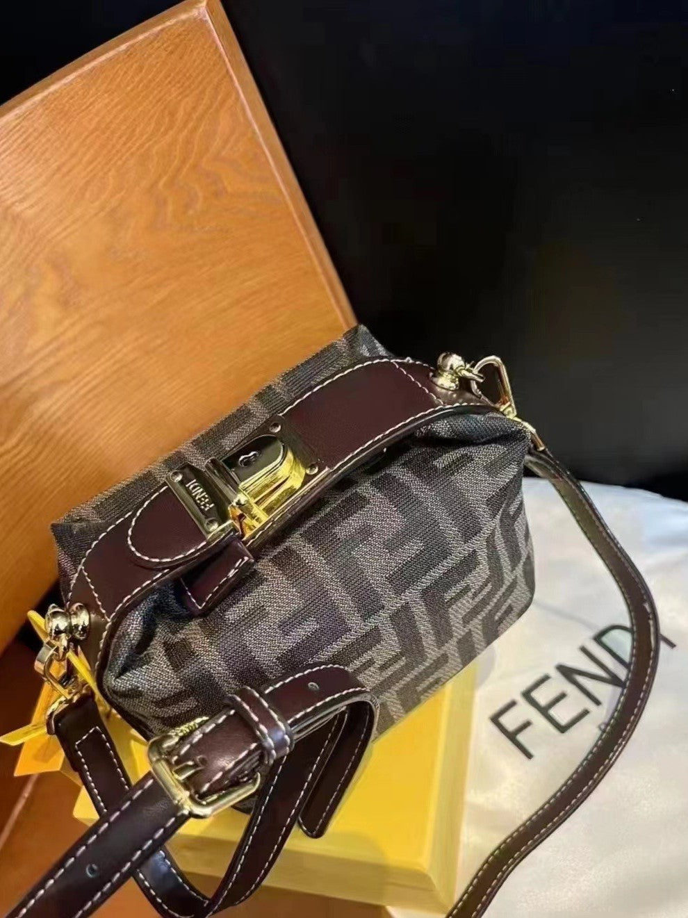 Pre-loved vintage lunch box bag FF old flower pillow bag dog walking bag mini shoulder crossbody bag min handbag women