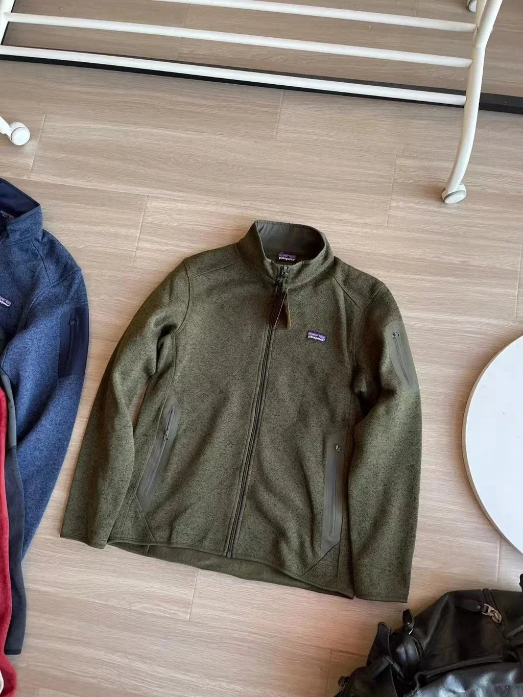 Outdoor knitted fleece hooded cardigan composite fabric for couples