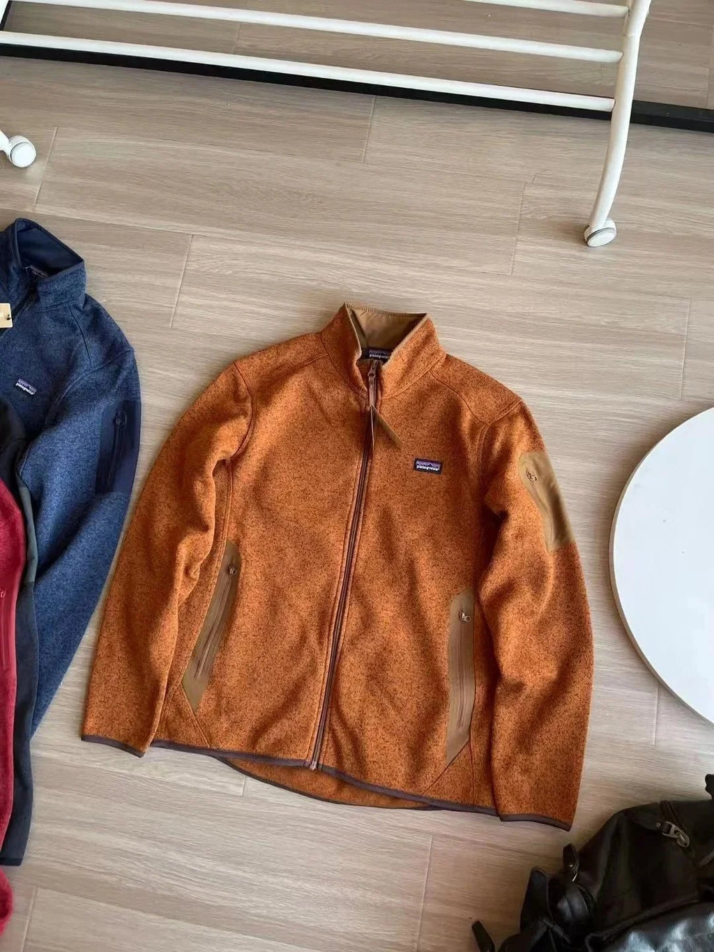 Outdoor knitted fleece hooded cardigan composite fabric for couples