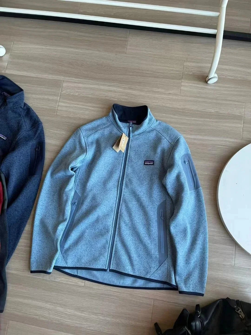 Outdoor knitted fleece hooded cardigan composite fabric for couples