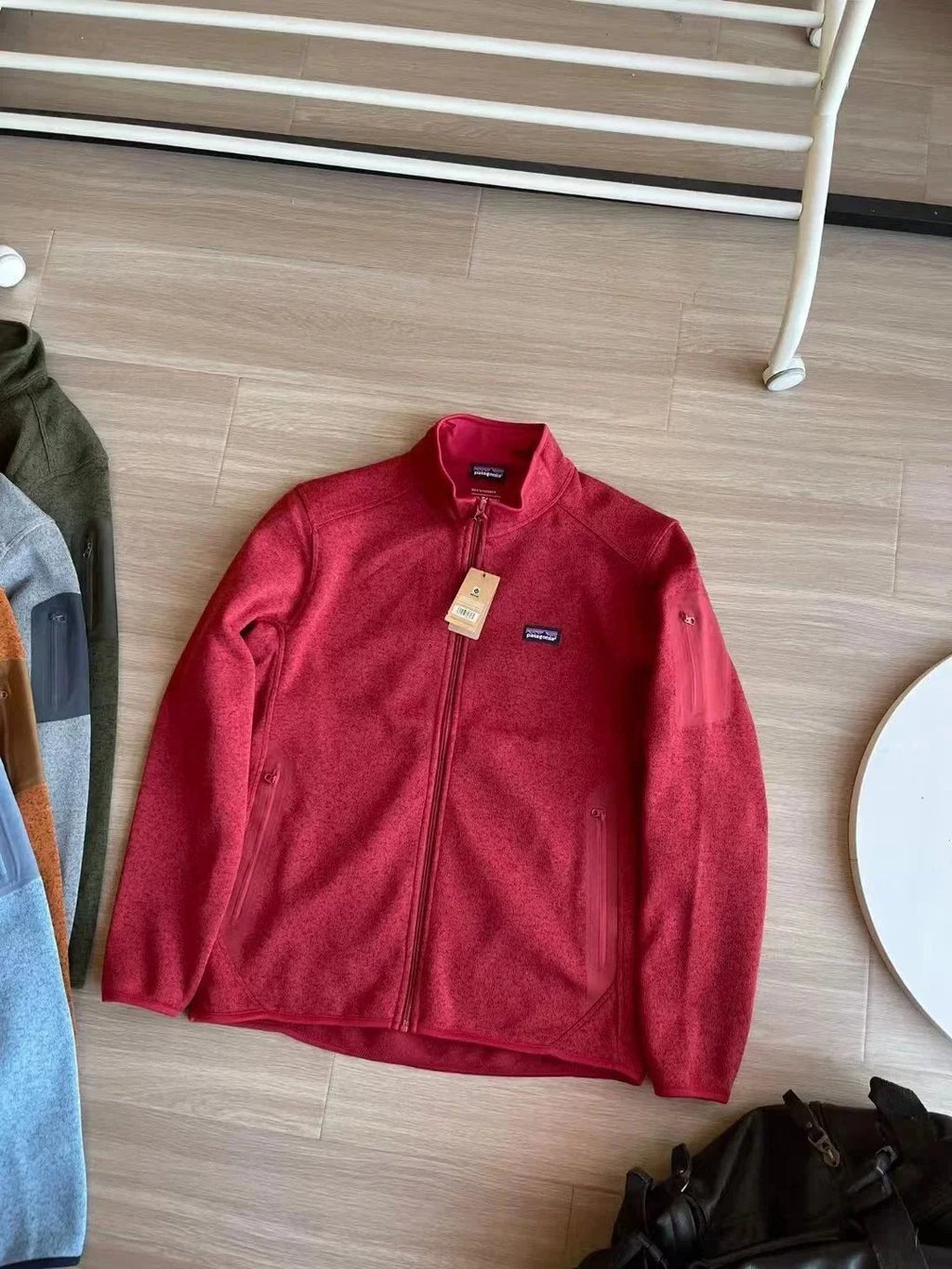 Outdoor knitted fleece hooded cardigan composite fabric for couples