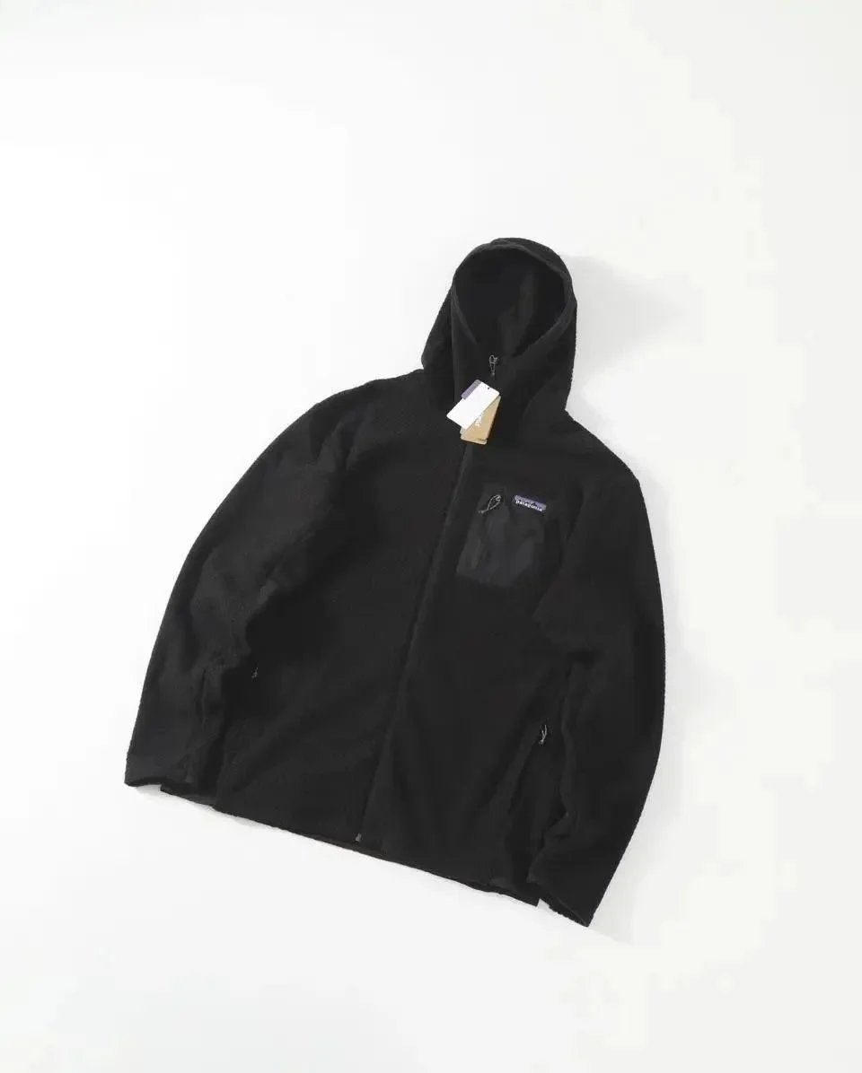 Outdoor knitted fleece hooded cardigan composite fabric for couples