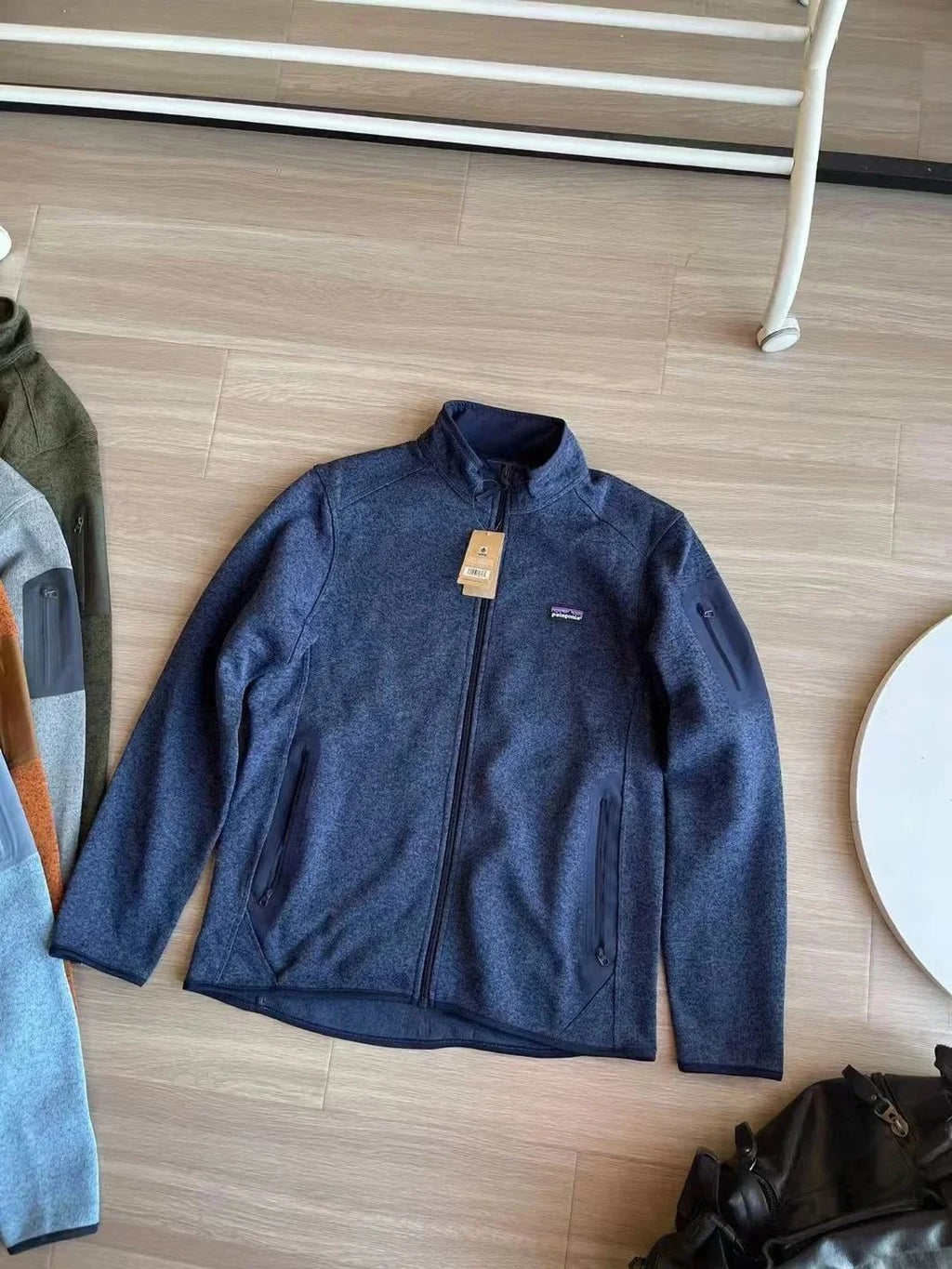 Outdoor knitted fleece hooded cardigan composite fabric for couples